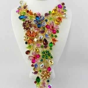 Christian Siriano Crystal Waterfall Bib Necklace SIRIANO